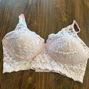 Pink overlay non underwire bra by Maidenform
